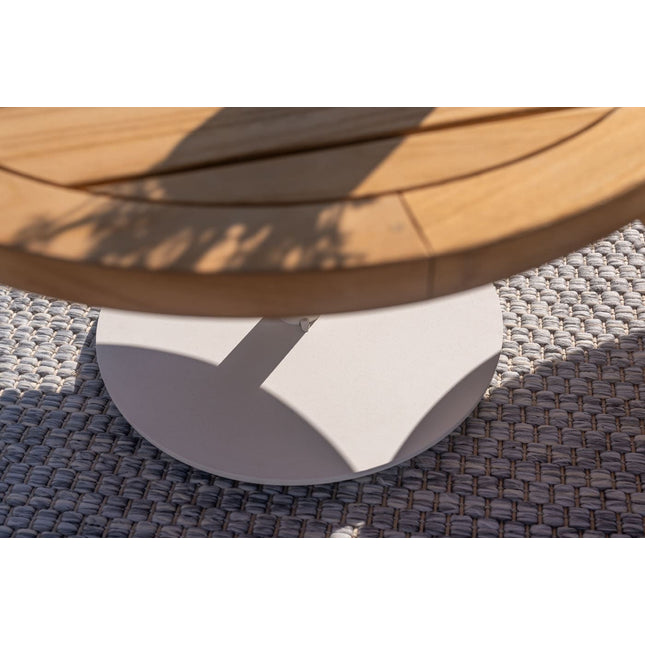 4 Seasons Outdoor Comino loungebank + Volta bijzettafel 45 Ø cm latte