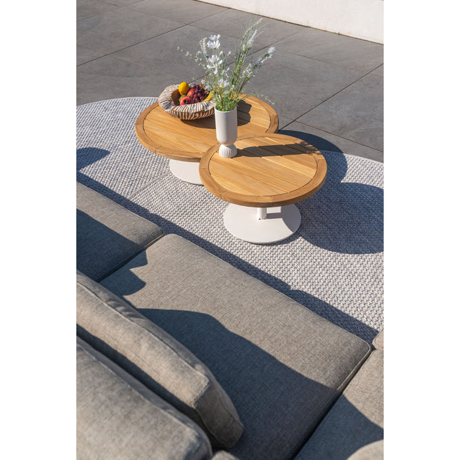 4 Seasons Outdoor Volta teak salontafel centrale poot wit 60 cm. Ø (H 35)