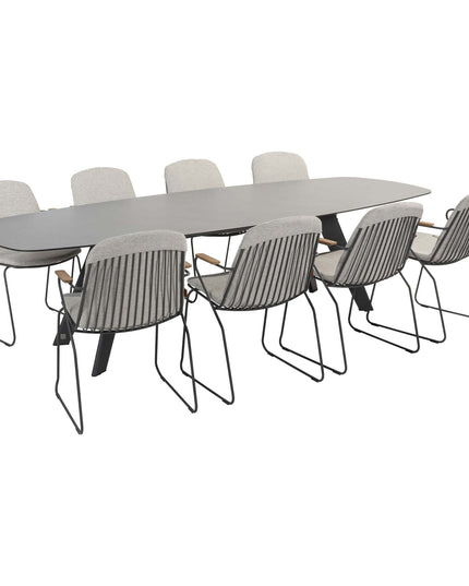 4 Seasons Outdoor Veneto dining antraciet + Montana tafel HPL slate antraciet 280 cm