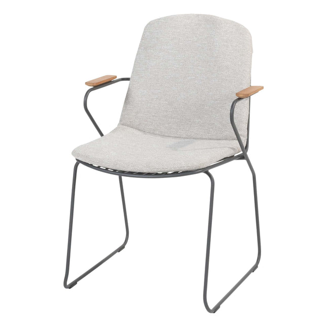 4 Seasons Outdoor Veneto dining antraciet + Taste 4SO Prado teak tafel 160 Ø cm + lazy susan