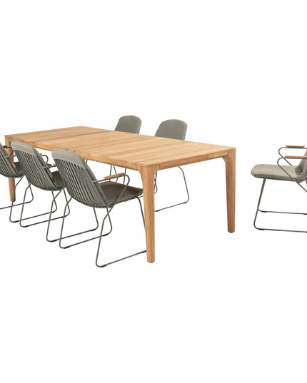 4 Seasons Outdoor Veneto dining antraciet + Taste 4SO Liam teak tafel 240 cm