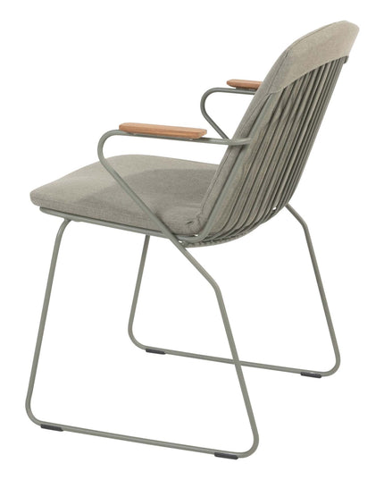 4 Seasons Outdoor Veneto dining olive + Taste 4SO Prado teak tafel 160 Ø cm