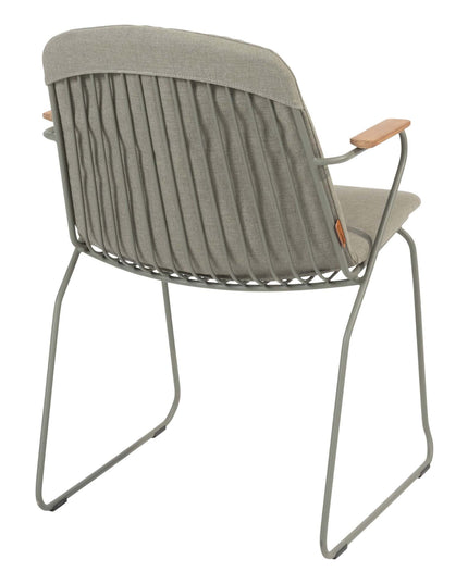 4 Seasons Outdoor Veneto dining olive + Taste 4SO Prado teak tafel 160 Ø cm