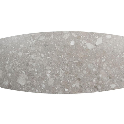 4 Seasons Outdoor Aprilla dining antraciet + Montana tafel barrel keramiek terrazzo 240 x 103 cm