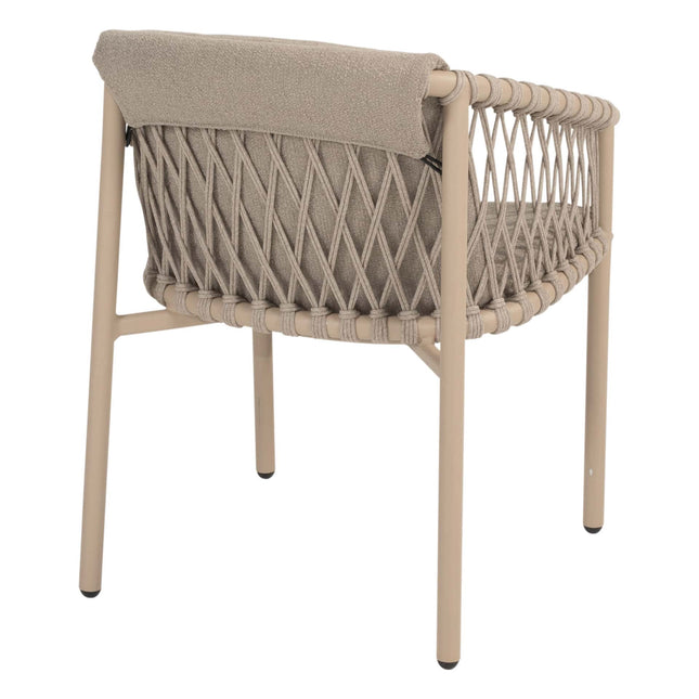 4 Seasons Outdoor Allora dining stoel latte + Taste 4SO Corsica tafel teak 160 Ø cm