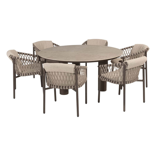 4 Seasons Outdoor Allora dining stoel terre + Arizona tafel keramisch blad 160 Ø cm