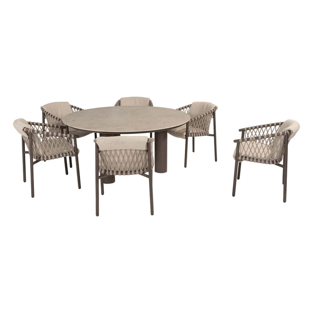 4 Seasons Outdoor Allora dining stoel terre + Arizona tafel keramisch blad 160 Ø cm
