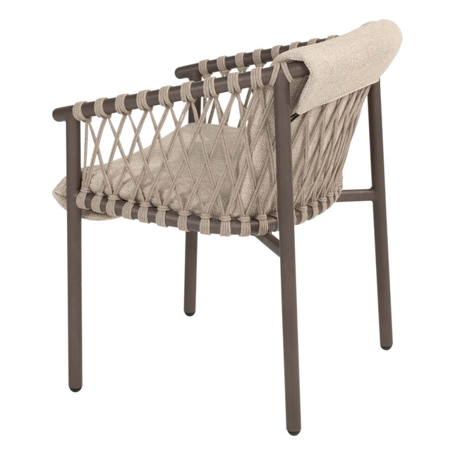 4 Seasons Outdoor Allora dining stoel terre + Taste 4SO Corsica tafel kiezel-vorm teak 240 cm