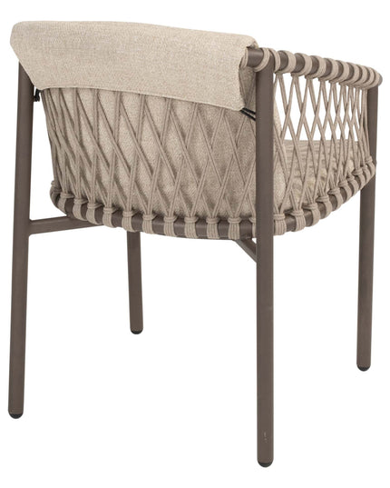 4 Seasons Outdoor Allora dining stoel terre + Taste 4SO Capri tafel barrel-vorm teak 240 cm