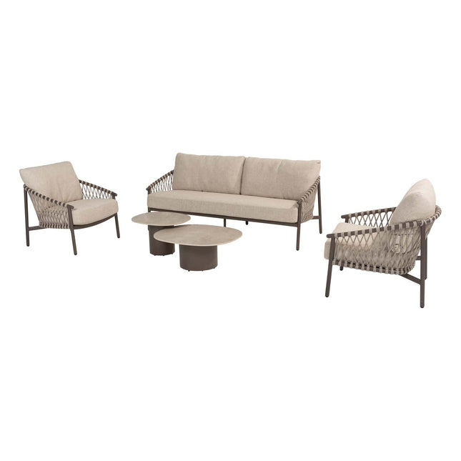 4 Seasons Outdoor Allora loungeset + Sofie salontafels terre - Image 1