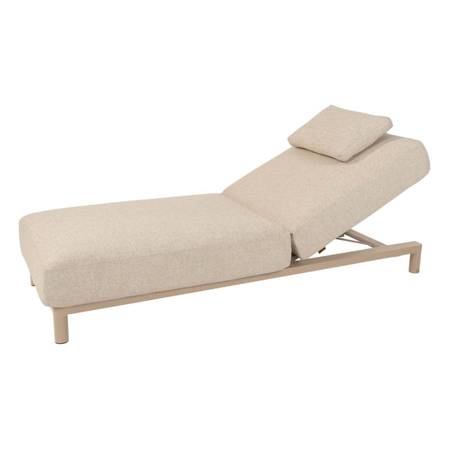 4 Seasons Outdoor Madeira ligbed incl. kussen en hoofdsteun latte