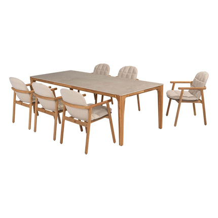 4 Seasons Outdoor Samos dining stoel + Taste 4SO Liam tafel met teak tafelblad 240 cm