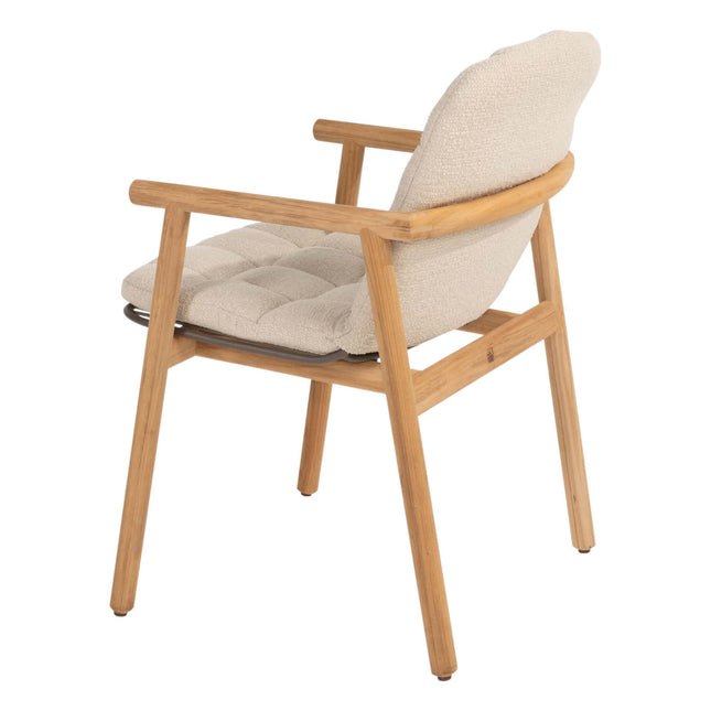 4 Seasons Outdoor Samos dining stoel (6 st.) + Taste 4SO Capri tafel barrel-vorm teak 240 cm