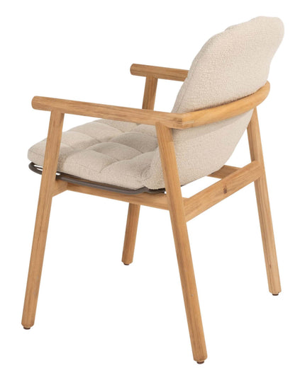 4 Seasons Outdoor Samos dining stoel + Taste 4SO Corsica tafel kiezel-vorm teak 240 cm