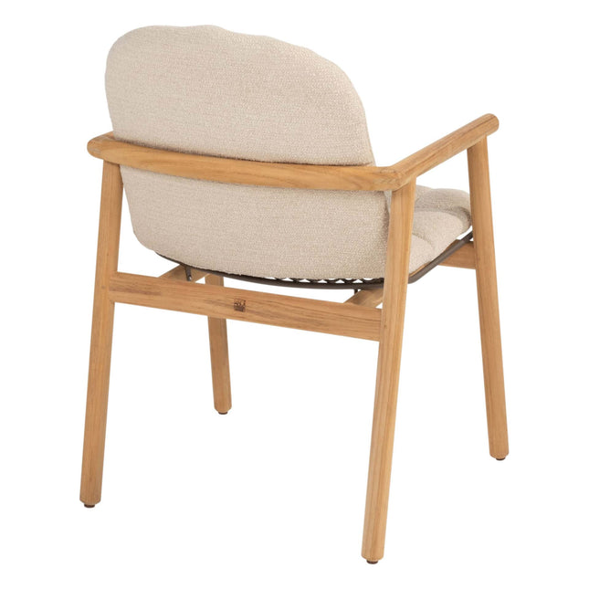 4 Seasons Outdoor Samos dining stoel (6 st.) + Taste 4SO Capri tafel barrel-vorm teak 240 cm