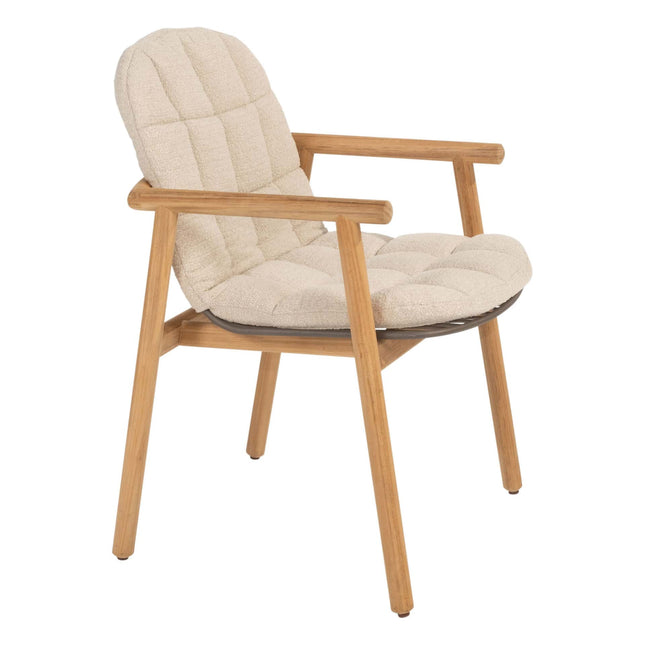 4 Seasons Outdoor Samos dining stoel (6 st.) + Taste 4SO Capri tafel barrel-vorm teak 240 cm