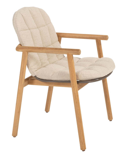 4 Seasons Outdoor Samos dining stoel + Taste 4SO Corsica tafel kiezel-vorm teak 240 cm