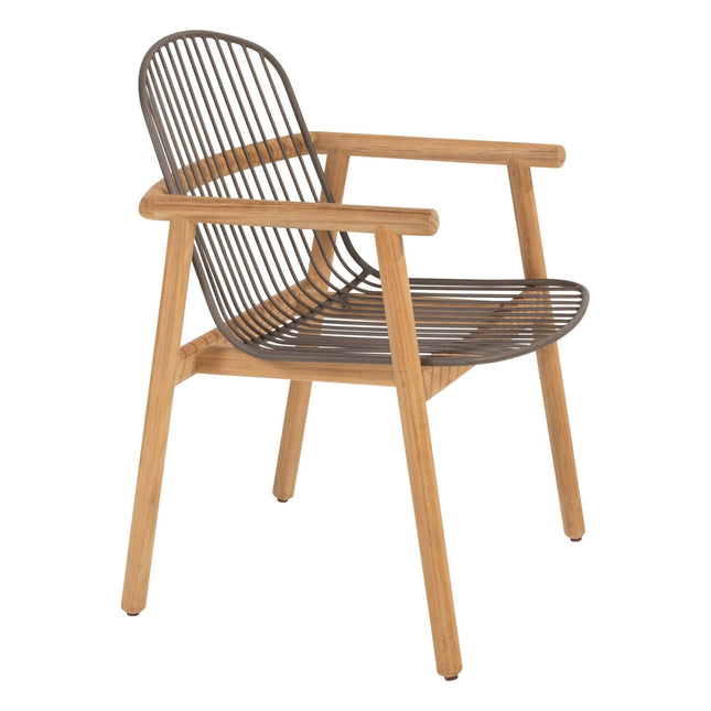 4 Seasons Outdoor Samos dining stoel (6 st.) + Taste 4SO Capri tafel barrel-vorm teak 240 cm