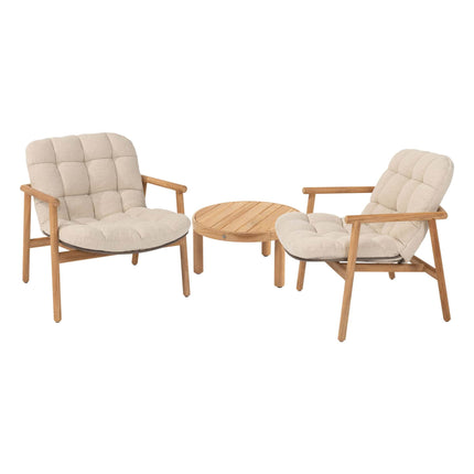 4 Seasons Outdoor Samos bistro loungeset + Finn salontafel teak 60 Ø cm