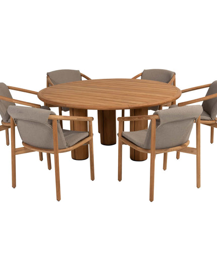 4 Seasons Outdoor Tess dining + Taste 4SO Corsica tafel teak 160 Ø cm