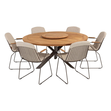 4 Seasons Outdoor Veneto dining terre + Taste 4SO Prado teak tafel 160 Ø cm - Image 2