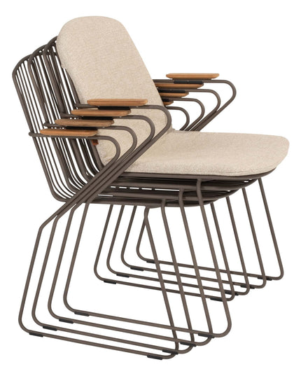 4 Seasons Outdoor Veneto dining terre + Taste 4SO Prado teak tafel 130 Ø cm