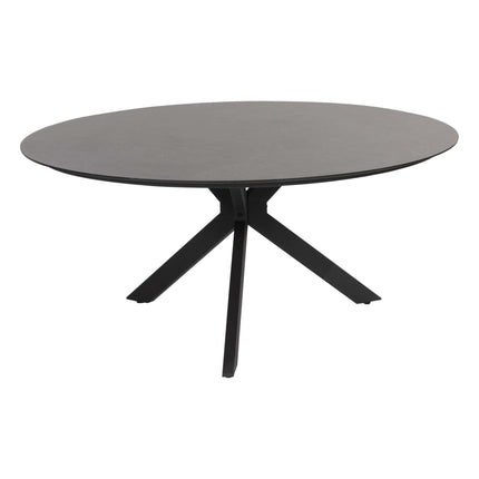 4 Seasons Outdoor Fabrice dining stoel antraciet + Locarno tafel HPL slate antraciet 160 Ø cm