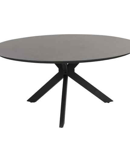 4 Seasons Outdoor Fabrice dining stoel antraciet + Locarno tafel HPL slate antraciet 160 Ø cm