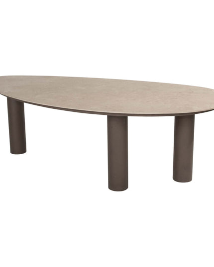 4 Seasons Outdoor Montera dining + Arizona tafel keramisch blad kiezel-vorm