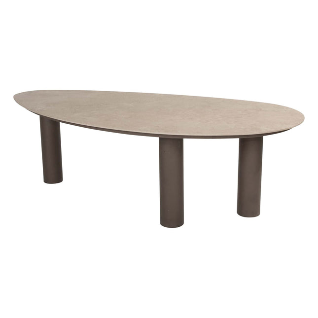 4 Seasons Outdoor Allora dining stoel terre + Arizona tafel keramisch blad kiezel-vorm 240 cm