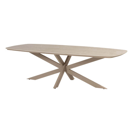 4 Seasons Outdoor Tuinset Sardinia low dining stoel + Nevada low dining tafel barrel-vorm 250 cm latte