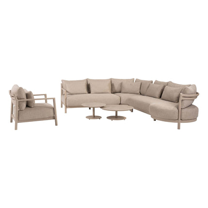 4 Seasons Outdoor Mykonos modulair corner lounge + lounge stoel + Boaz salontafels - Image 1