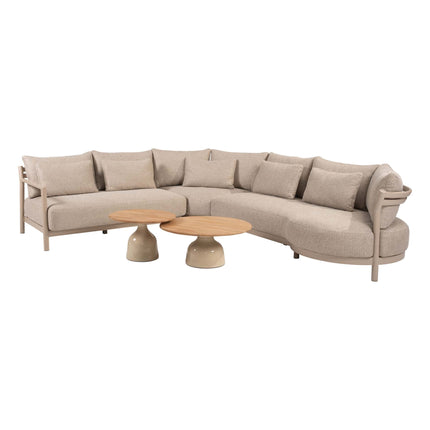 4 Seasons Outdoor Mykonos modulair corner lounge + June creme salontafels - Image 1
