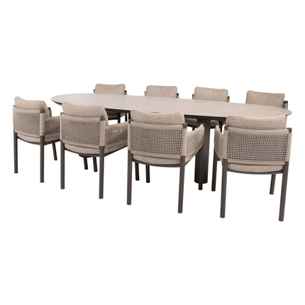 4 Seasons Outdoor Savanne dining stoel + Taste 4SO Denia mango shape tafel 290 cm - Image 1