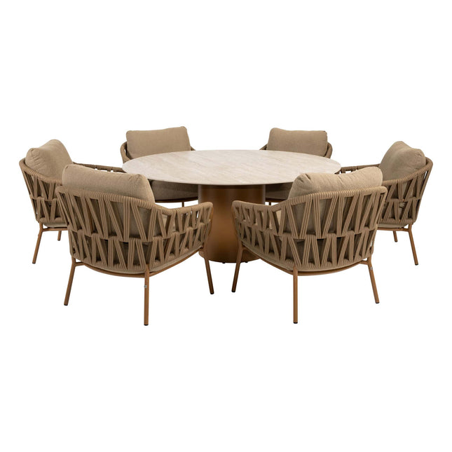 4 Seasons Outdoor Biarritz low dining set Amber + Colorado tafel 160 Ø cm - Image 1