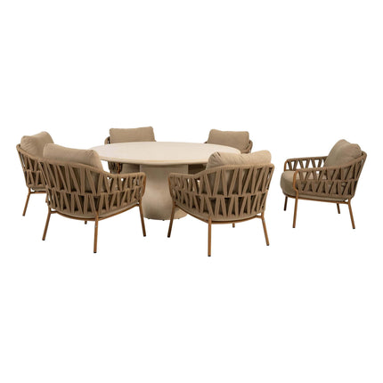 4 Seasons Outdoor Biarritz low dining set Amber + Hampton low dining tafel 160 Ø cm - Image 10