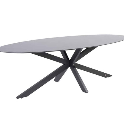 4 Seasons Outdoor Fabrice dining antraciet + Privada tafel ovaal HPL blad 240 cm