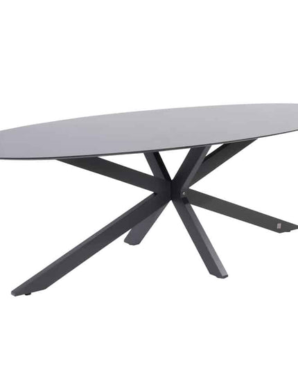 4 Seasons Outdoor Fabrice dining antraciet + Privada tafel ovaal HPL blad 240 cm