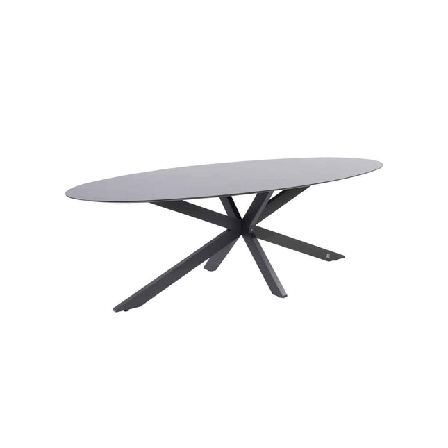 Taste 4SO Belmond dining antraciet + 4 Seasons Outdoor Privada tafel HPL 240 cm ovaal