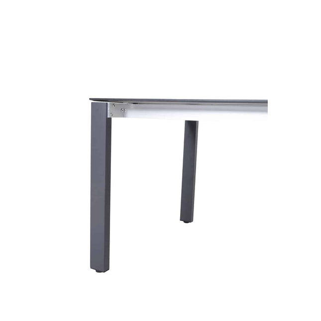 4 Seasons Outdoor Aprilla dining pure (4 st.) + Goa tafel HPL slate antraciet 95 cm