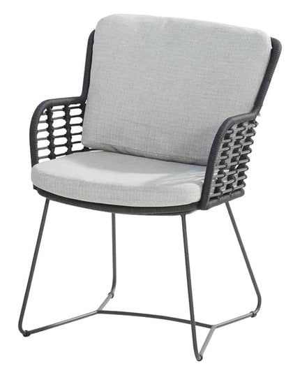 4 Seasons Outdoor Fabrice dining stoel antraciet + Locarno tafel HPL slate antraciet 160 Ø cm