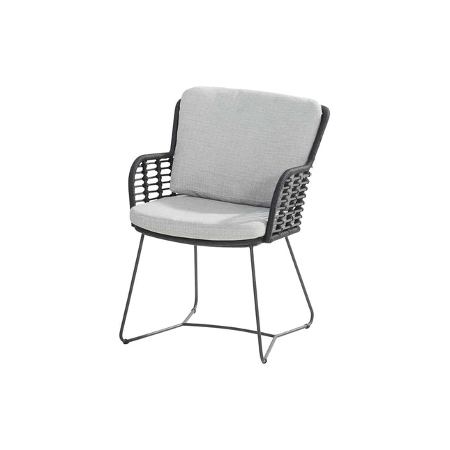 4 Seasons Outdoor Fabrice dining antraciet + Minerva tafel met HPL blad wood look 220 cm