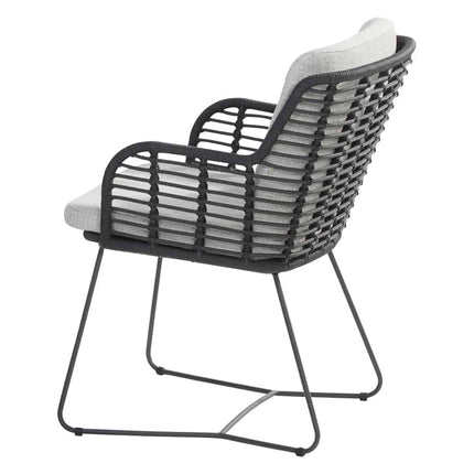 4 Seasons Outdoor Fabrice dining antraciet + Taste 4SO Prado teak tafel 130 Ø cm