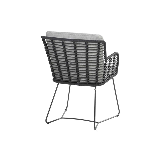 4 Seasons Outdoor Fabrice dining antraciet + Taste 4SO Prado teak tafel 130 Ø cm