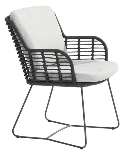 4 Seasons Outdoor Fabrice dining stoel antraciet + Locarno tafel HPL slate antraciet 160 Ø cm