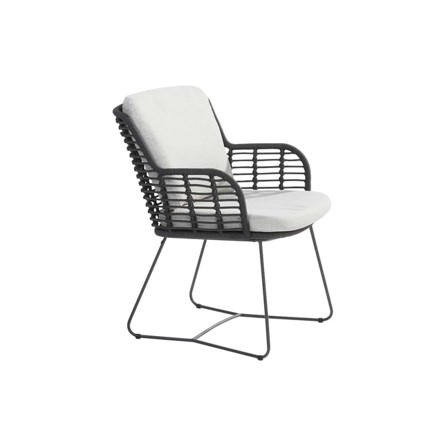 4 Seasons Outdoor Fabrice dining stoel antraciet + Locarno tafel HPL slate antraciet 160 Ø cm