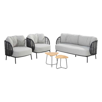 4 Seasons Outdoor Fabrice loungeset + Verdi salontafel set van 2