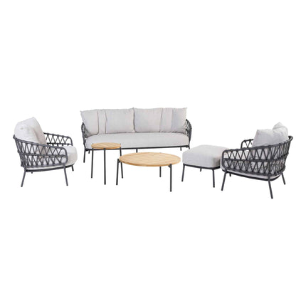 4 Seasons Outdoor Calpi loungeset met voetenbank + Yoga salontafels