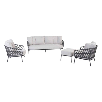 4 Seasons Outdoor Calpi loungeset + voetenbank, zonder salontafel