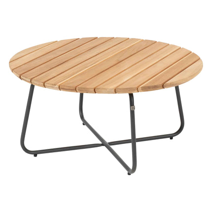 Taste 4SO Albareto organische loungebank + 4 Seasons Outdoor Verdi salontafel teak 73 Ø cm